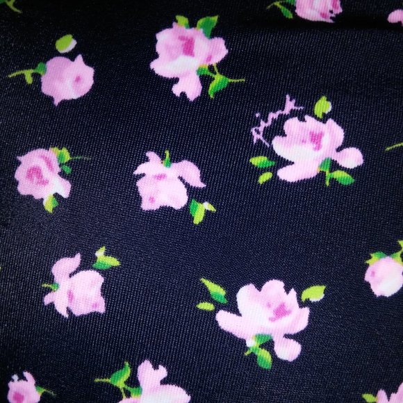 Victoria Secret PINK Swim Bikini Top & Bottom Black Pink Floral Wrap Halter Remo - Picture 10 of 12